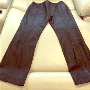 Soft black leather pants